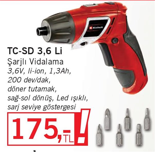 Einhell TC-SD 3,6 Li Şarjlı Vidalama image