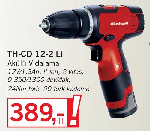 Einhell TH-CD 12-2 Li Akülü Vidalama  image