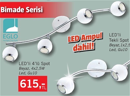 Eglo Bimade Led'li 4'lü Spot Beyaz 4x2,5 W image