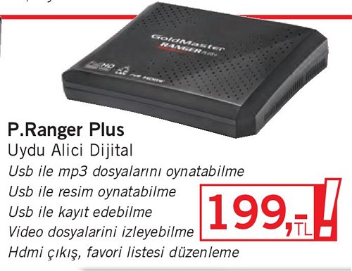 Goldmaster P.Ranger Plus Uydu Alıcı Dijital image