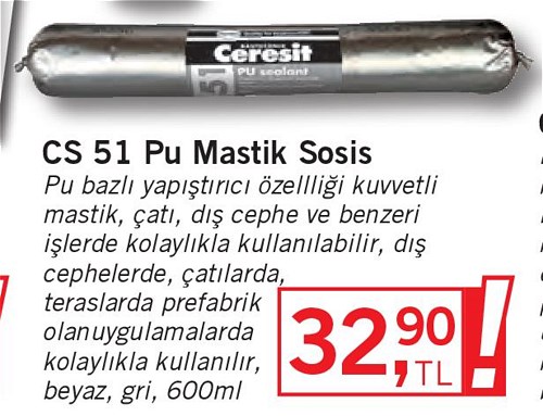 Ceresit CS 51 PU Mastik Sosis 600 ml image