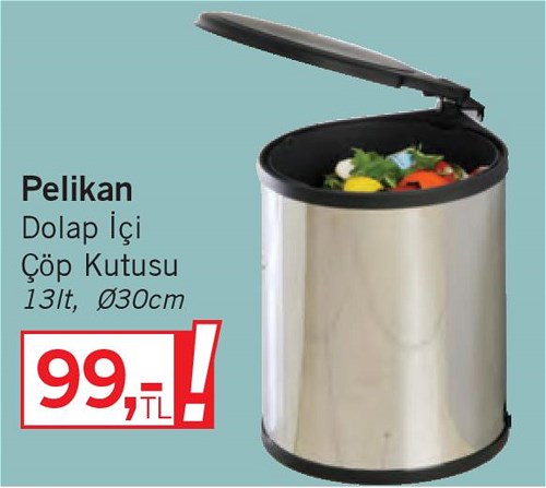 Pelikan Dolap İçi Çöp Kutusu 13 lt image