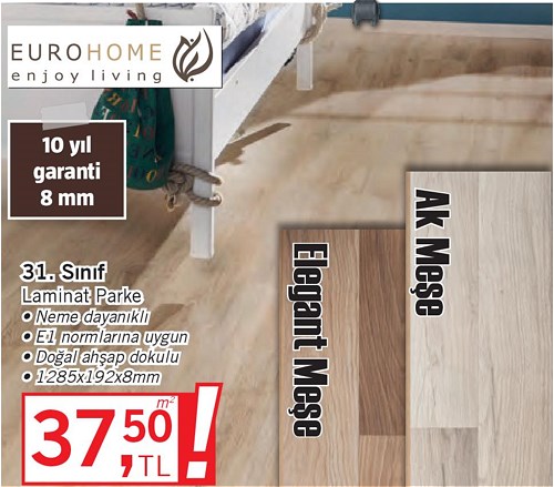 Euro Home 31. Sınıf Laminat Parke m²  image