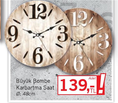 Büyük Bombe Kabartma Saat image