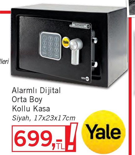 Yale Alarmlı Dijital Orta Boy Kollu Kasa Siyah image