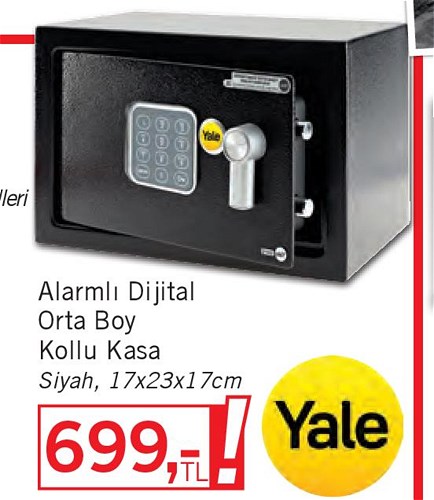 Yale Alarmlı Dijital Orta Boy Kollu Kasa Siyah  image