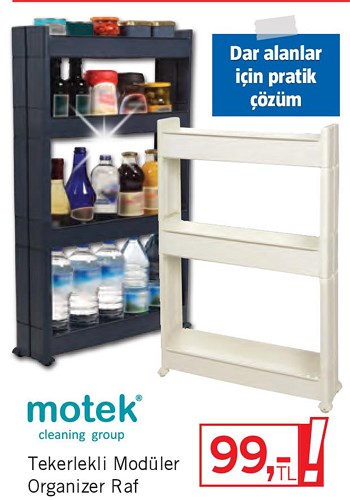 Motek Tekerlekli Modüler Organizer Raf 50x14x101 cm 4 Katlı image