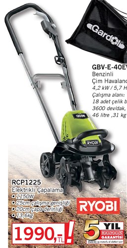 Ryobi RCP1225 Elektrikli Çapalama 1150 W | İndirimde Market