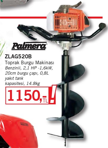 Palmera ZLAG520B Toprak Burgu Makinası 20 cm image