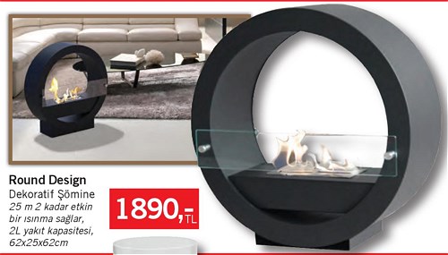 Round Design Dekoratif Şömine image
