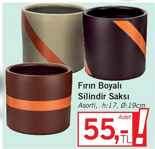 Fırın Boyalı Silindir Saksı  image