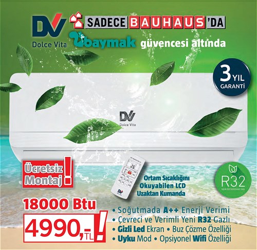 Dolce Vita Baymak 18000 Btu A+++ R32 Gazlı - Ücretsiz Montaj image