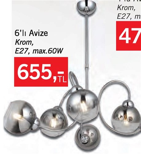 Lucea Kromo 6'lı Avize Krom E27 max.60W image