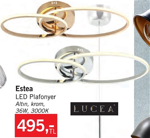 Lucea Kromo Estea Led Plafonyer 36W 3000K image