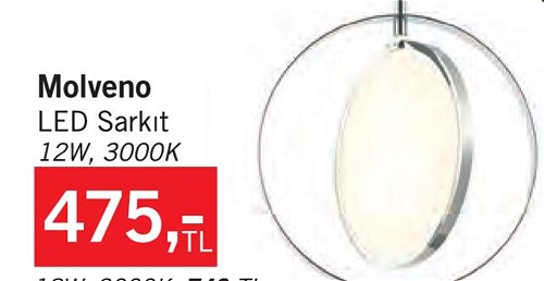 Lucea Kromo Molveno Led Sarkıt 12W 3000K image