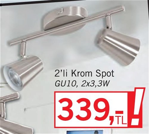 Eglo Travale 2'li Krom Spot GU10 2x3 3W image
