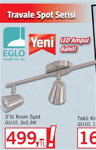 Eglo Travale 3'lü Krom Spot GU10 3x3 3W image