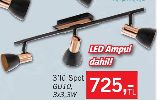 Eglo Barnhan 3'lü Spot GU10 3x3 3W image