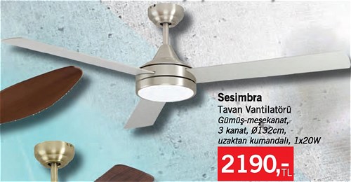 Eglo Sesimbra Tavan Vantilatörü 1x20W image