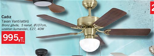 Eglo Cadız Tavan Vantilatörü 40W Bronz Gövde image