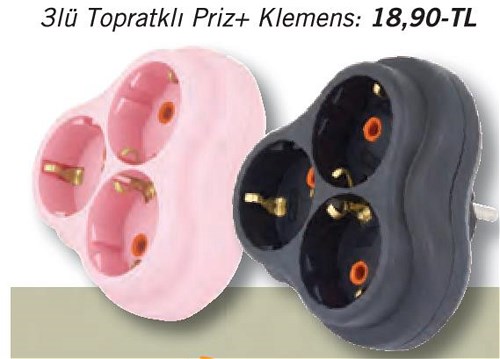 3lü Topraklı Priz+Klemens image