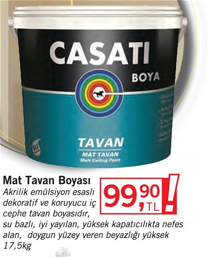 Casati Boya Mat Tavan Boyası 17,5 kg image