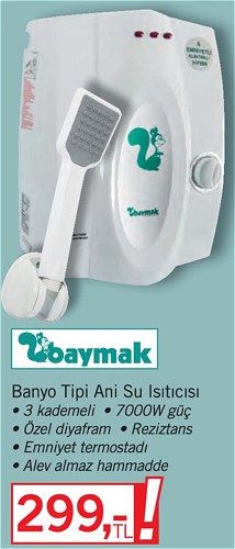 Baymak Banyo Tipi Ani Su Isıtıcısı 7000W image