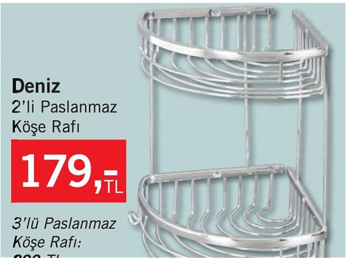 Deniz 2'li Paslanmaz Köşe Rafı image