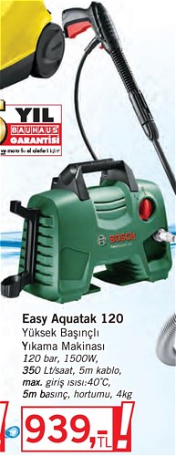 Bosch Easy Aquatak 120 Yüksek Basınçlı Yıkama Makinası 1500W image
