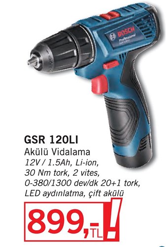 Bosch Professional GSR 120LI Akülü Vidalama image