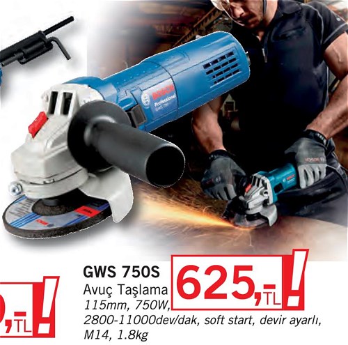 Bosch Professional GWS 750S Avuç Taşlama 750W 115 mm image