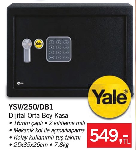 Yale YSV/250/DB1 Dijital Orta Boy Kasa image