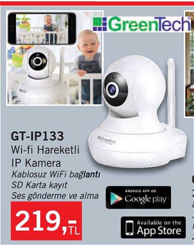 GreenTech GT-IP133 Wi-Fi Hareketli IP Kamera image