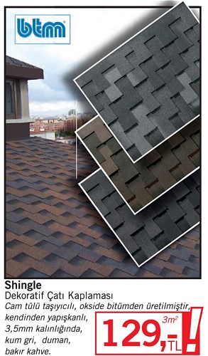 Btm Shingle Dekoratif Çatı Kaplaması 3m² image