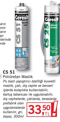 Ceresit CS 51 Poliüretan Mastik 300ml image