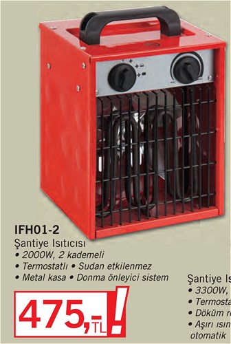 Voltomat IFH01-2 Şantiye Isıtıcısı 2000W image