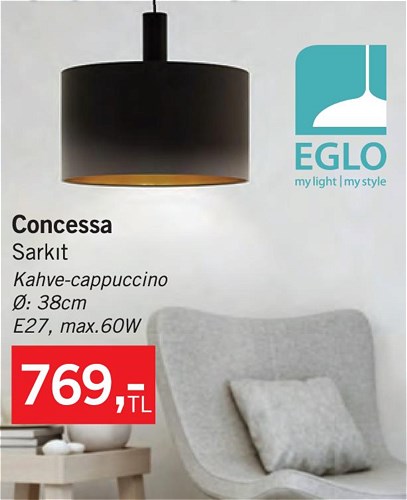 Eglo Concessa Sarkıt 38cm E27 max.60W image