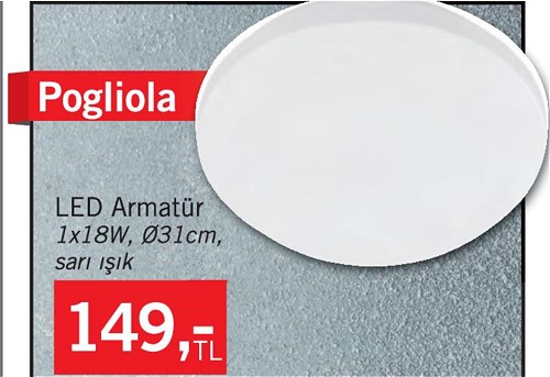 Eglo Pogliola Led Armatür 1x18W 31cm Sarı Işık image