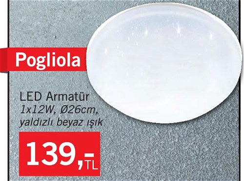 Eglo Pogliola Led Armatür 1x12W 26cm Beyaz Işık image