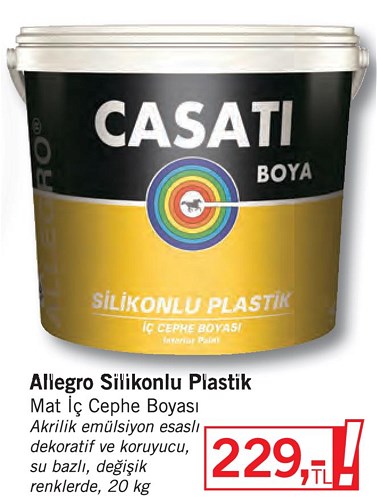 Allegro Silikonlu Plastik Mat İç Cephe Boyası 20 kg image