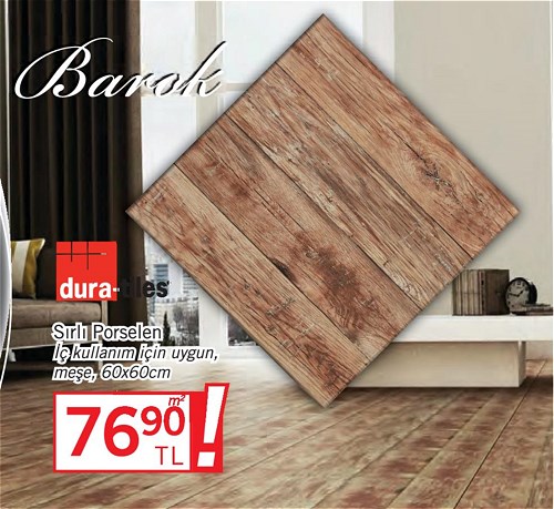 Dura-Tiles Sırlı Porselen Meşe 60x60cm Barok m² image