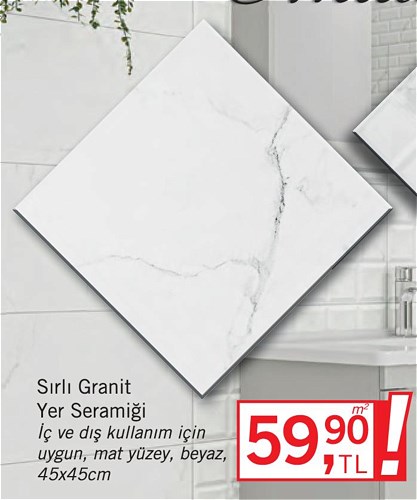 Çanakkale Seramik Anita Sırlı Granit Yer Seramiği 45x45cm m² image