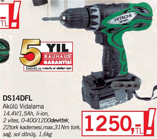 Hitachi DS14DFL Akülü Vidalama image