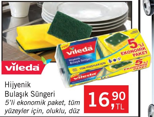 Vileda Hijyenik Bulaşık Süngeri 5'li Ekonomik Paket image