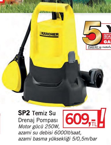 Karcher SP2 Temiz Su Drenaj Pompası 250W image