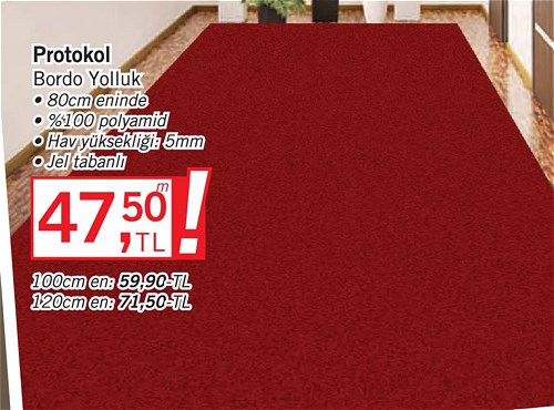 Protokol Bordo Yolluk 80 cm Eninde/m image