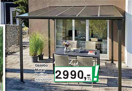 Gazebo Metal Pavillon 300x300 cm image