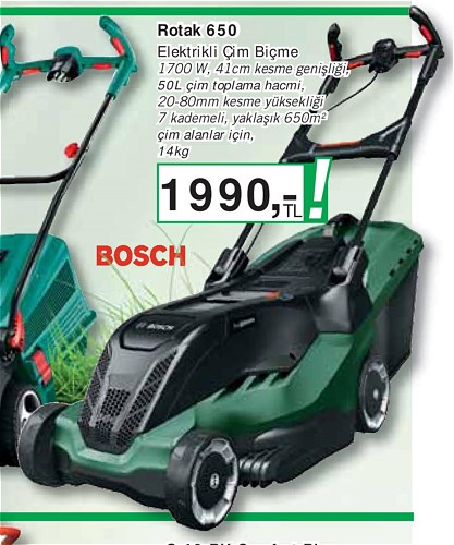 Bosch Rotak 650 Elektrikli Çim Biçme 1700 W image