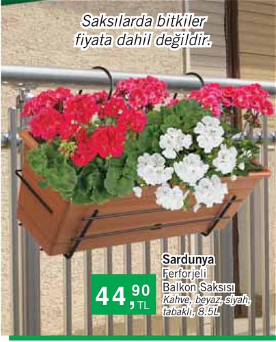 Sardunya Ferforjeli Balkon Saksısı 8,5 l image