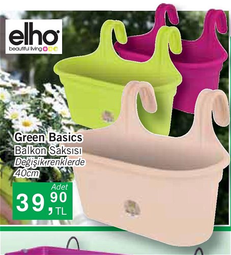 Elho Green Basics Balkon Saksısı 40 cm image